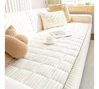 ZCXRYFL Nouvelles Housse De Canapé éPaisses 2 3 4 1 Places Couvre Protege De Assise Canapé en Velours CôTelé Couverture De Coussin De SièGe De Canapé AntidéRapante pour Le Salon(90X90cm,White)