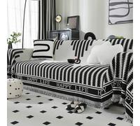 ZCXRYFL Plaid Ou Jeté De Canapé Lavable Housse De Canapé en Forme De L/U 1/2/3/4 Places Couverture De Canapé en Chenille Serviette De Canapé Universelle pour Chaise Et Lit(180X200cm,Black)