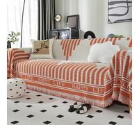 ZCXRYFL Plaid Ou Jeté De Canapé Lavable Housse De Canapé en Forme De L/U 1/2/3/4 Places Couverture De Canapé en Chenille Serviette De Canapé Universelle pour Chaise Et Lit(180X300cm,Orange)