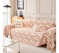 ZCXRYFL Plaids Ou Jeté De Canapé De Luxe- Housse De Canapé avec Accoudoirs 1 2 3 4 Places Couverture De Canapé Chenille Serviette De Canapé d'angle Polyvalente pour Chaise Lit(180X300cm,Orange)