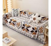 ZCXRYFL Plaids Ou Jeté De Canapé Luxe 1/2/3/4 Places Housse De Canapé Universelle en Forme De L/U Serviette De Canapé Chenille avec Franges Couverture Polyvalente pour Canapé Nappe Plage(180X340cm,B)