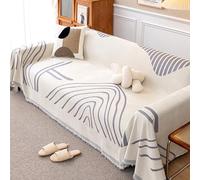 ZCXRYFL Plaids Ou Jeté De Canapé- RéVersible A/B 1/2/3/4 Places Serviette De Canapé Chenille Housse De Canapé d'angle De Luxe Grand Couverture De Canapé pour Chaise Lit, Lavable(180X320cm,Grey)