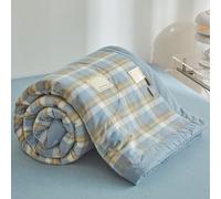 ZCXRYFL Ultra-LéGèRe éDredon Simple Double Lit Couette Duvet FraîChe D'éTé Cooling Quilt, Coton,Respirante, pour Saisons Chaudes Canicule, AméLiore Le Sommeil, Lavable(150X200cm,Blue)