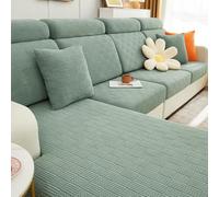 ZCXRYFL Universelle Housse pour Assise Dossier Canapé- 1 2 3 4 Places Couvre De Coussin De SièGe De Canapé Douces Protection pour Meubles, Fixation par Bande éLastique(L: 65-85cm- W: 65-85cm,Green)
