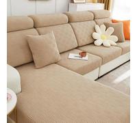 ZCXRYFL Universelle Housse pour Assise Dossier Canapé- 1 2 3 4 Places Couvre De Coussin De SièGe De Canapé Douces Protection pour Meubles, Fixation par Bande éLastique(Pillowcase：45X45cm,Khaki)