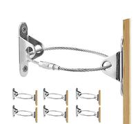 ZCYKJ Lot de 6 sangles en métal anti-basculement pour meubles - Sangles de sécurité pour bébé pour bibliothèque, armoire, commode, argent et noir