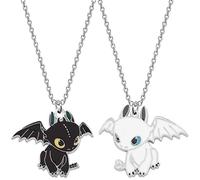 ZCZC Collier avec Pendentif en émail Noir à l’effigie du Personnage Krokmou, la Furie Nocturne du Film d’Animation Dragons[843]
