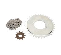ZCZDHNA Drive Sprocket Chain Combo Premium Steel 410 Kit de chaîne 38 Liens Golden 11T Type H Équipement pour vélos électriques Motons DC Motor