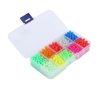 ZCZDHNA Fishing Luminous Stopper Beads 1000pcs | High - Visibility Glow for Night Fishing/Freshwater | Sturdy Plastic Block Beads with 10 Colors | Easy Thread Design for Anglers (Bead Blocking Set B)