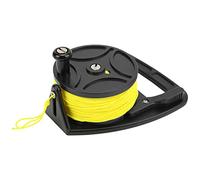 ZCZDHNA Reel de plongée avec Ligne de Nylon 83 m | Bouche de Corde à Ancre Jaune Haute visibilité | Reel de Doigts à Plusieurs Usage pour la plongée/la plongée en exil/plongée avec (Black Wheel)