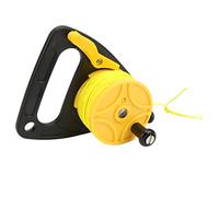 ZCZDHNA Reel de plongée sous-Marine avec Bouchon de Pouce | 46m Finage en Nylon et mangeoire en Fil Lisse | Reel de plongée Portable pour la plongée en apnée/Sports sous-Marins/Grande (Yellow Wheel)