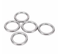 ZCZDHNA Stainless Steel 304 Round Rings | 5pcs Continuous Welded O Type Hanging Rings for Hammock/Yoga/Marine | Tarnish - Proof Boat Rings for Outdoor & Exercise (6 * 30mm)