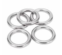 ZCZDHNA Stainless Steel 304 Round Rings | 5pcs Continuous Welded O Type Hanging Rings for Hammock/Yoga/Marine | Tarnish - Proof Boat Rings for Outdoor & Exercise (6 * 25mm)