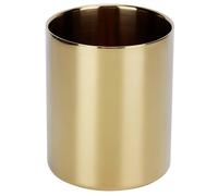 ZCZDHNA Stainless Steel Pencil Cup Holder | Multipurpose Desk Organizer for Pens/Makeup Brushes/Office Supplies | Non - Corrosive Pen Container with Secure Base, Contemporary Flower (Gold)
