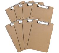 ZCZN 8 Pièces Planchette à Pince Fibres, Porte-Bloc A4 avec Pince, Planche à Pince Étanche, Idéal pour l'École, le Bureau Industriel, Écriture Feuilles - Brun