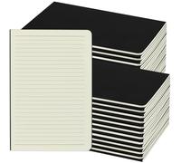 ZCZN Cahiers Lignés A5, Lot of 48 Blocs Carnet de Notes, Carnet de Voyage à Couverture Kraft Noire, Bloc Note Carnet Dessin, 60 Page(30 Feuillets) par Blocs Note Lignés