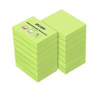 ZCZN Feuillets autocollants 1400 Feuillets, stickies notes de 51 * 38mm,100 Feuillets par Blocs Notes Autocollantes Convient aux Mémos, Messages, Rappele - Vert clair