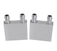 ZCZQC Lot de 2 blocs de refroidissement à eau en aluminium argenté 40 x 40 x 12 mm