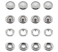 ZCZQC Lot de 30 boutons pression en métal blanc nacré de 10 mm
