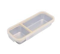 ZDAGELD Boîte à Goûter à 2 Compartiments, en Acier Inoxydable 304, avec Parois Lisses pour un Nettoyage Facile, Idéale pour les Voyages, le Camping et les pique-niques. (Jaune)