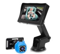 ZDAGELD Caméra de Voiture pour bébé avec Moniteur 4,3", Rétroviseur de Voiture pour bébé, Grand Angle 150° et Rotation à 360°, Rétroviseur de Siège Arrière pour Nourrissons, Visio