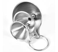ZDAGELD Ensemble de 3 Mini Entonnoirs de Cuisine en Acier Inoxydable | Petits Entonnoirs avec Boucle de Suspension pour Remplir des Bouteilles D'huile, de Vinaigre et de Liquide