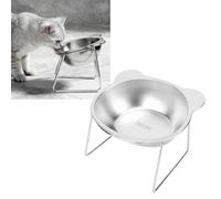 ZDAGELD Gamelle Surélevée Inclinée en Acier Inoxydable pour Chat, Bol d'alimentation surélevé de Grande capacité avec Base Antidérapante, Protection du Cou, Bol d'eau Antidérapant pour