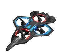 ZDAGELD Jouet d'avion RC, Avion télécommandé, Maintien D'altitude de Vol à 360 °, Lumière LED, 3 Vitesses pour Débutants (Bleue)