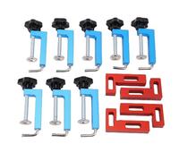 ZDAGELD Kit Pinces Angle 90° Aluminium Menuiserie Cadre | 4 Cadres à Angle Droit + 8 Pinces Bleues, pour Assemblage de Cadres, Armoires et Tiroirs