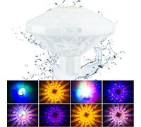 ZDAGELD Lumière de Piscine Flottante, Lumière de Piscine LED Rechargeable à Changement de Couleur avec éclairage Dynamique Supérieur et Inférieur pour Fontaine de Fête Spa