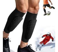 ZDAGELD Manchons de Protège-Tibia de Football Beehive EVA, Coussinets D'impact à Séchage Rapide pour Le Football, Le Basket-Ball et Le Ski (Noire)