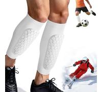 ZDAGELD Manchons de Protège-Tibia de Football Beehive EVA, Coussinets D'impact à Séchage Rapide pour Le Football, Le Basket-Ball et Le Ski (Blanc)