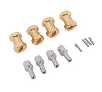 ZDAGELD Moyeux de Roue de Voiture RC de 18 Mm, 4 Entretoises de Roue de Voiture sur Chenilles en Laiton SCX10 1/10 RC pour Adaptateur D'extension de Moyeux de en Laiton, (Or)