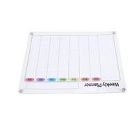 ZDAGELD Planificateur Hebdomadaire Magnétique en Acrylique pour Réfrigérateur, Tableau Mémo Transparent coloré avec un Espace Généreux, pour la Maison, pour la Planification des Repas,