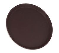 ZDAGELD Plateau de Service Rond en Caoutchouc Antidérapant, Fibre de Verre trempé, Plateaux Résistants à la Chaleur pour Bar de Restaurant, Facilement Empilable, Largement (Trempé 28 cm (Rond))