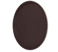 ZDAGELD Plateau de Service Rond en Caoutchouc Antidérapant, Fibre de Verre trempé, Plateaux Résistants à la Chaleur pour Bar de Restaurant, Facilement Empilable, Largement (Trempé 40cm (Rond))