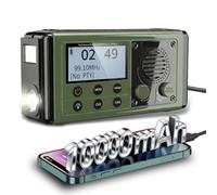 ZDAGELD Radio de Survie Multifonction Dab+/FM, 10000mAh, Étanche IPX6, Charge Solaire & Manivelle, Haut-Parleur BT, Lampe Torche & Alarme SOS, pour Camping Urgence (Vert Foncé)
