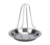 ZDAGELD Support de Rôtissoire à Poulet Pliable pour Four Fumoir (paquet de 2) - Support Vertical pour Canette de Bière en Acier Inoxydable avec Bac D'égouttement Profond - (Grande grille de poulet