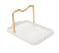 ZDAGELD Support pour Couvercles de Casseroles, Porte-couvercles pour Plan de Travail, Repose-cuillères avec Patins Antidérapants, Organisateur D'ustensiles de Cuisine en Aluminium (Blanche)