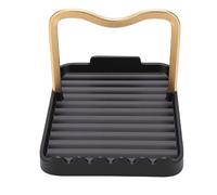 ZDAGELD Support pour Couvercles de Casseroles, Porte-couvercles pour Plan de Travail, Repose-cuillères avec Patins Antidérapants, Organisateur D'ustensiles de Cuisine en Aluminium (Noire)