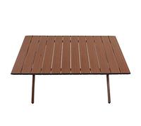 ZDAGELD Table Pliante, Table Portable avec Sac de Rangement, Bureau D'extérieur Pliable avec Aspect Bois de Noyer pour Camping, Camping-Car, Terrasse, Barbecue, Cuisine, Aucun