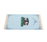 ZDAGELD Tapis de Prière Doux, Tapis Islamique épais et velouté, Facile à Transporter, Résistant, Tissu en Coton Doux et Riche, Pompons élégants, Expérience Unique, Pratique, Rappel de