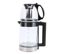 ZDAGELD Théière Turque électrique 2000 W Bouilloire en Verre Borosilicate Infuseur en Acier Inoxydable Bouilloire 2 L Capacité de la Théière 0,8 L, Indicateur LED, Couvercle séparé, (Prise UE)