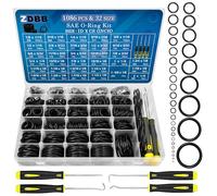 ZDBB 1086 PCS SAE STANDAGE O kit de bague Nitrile Rubber O Anneaux Assortiment avec pick O'Ring pour la réparation de joints de robinet de plomberie automobile hydraulique