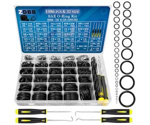 ZDBB 1086 PCS SAE STANDAGE O kit de bague Nitrile Rubber O Anneaux Assortiment avec pick O'Ring pour la réparation de joints de robinet de plomberie automobile hydraulique