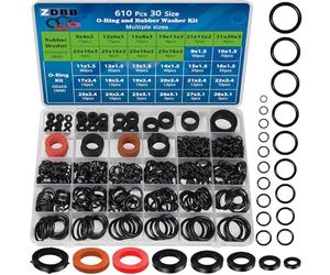 ZDBB 610 pièces Kit d'assortiment de joints de tuyau d'arrosage, joints toriques en nitrile, rondelles en caoutchouc pour plomberie, robinet, tuyau, pommeau de douche, réparation d'étanchéité