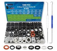 ZDBB Kit de 1000 joints toriques de 18 tailles + 18 rondelles en caoutchouc pour robinet de plomberie, tuyau d'eau, rondelles de tuyau d'arrosage, pommeaux de douche, réparation de joints et