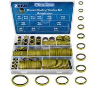 ZDBB Lot de 378 Bande Caoutchouc Joint d'Étanchéité Rondelles Collées en Métal et Caoutchouc pour Automobiles M6 M8 M10 M12 M14 M16 M18 M20 M22 M24 M27 M30
