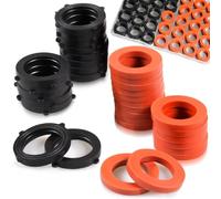 ZDBB Lot de 80 joints en caoutchouc pour tuyau d'arrosage, compatible avec tous les raccords de tuyaux extérieurs standard de 3/4" avec autobloqueur haute performance rouge et noir