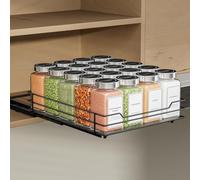 ZDDLOINP Étagère à Épices, Organisateur de Placard, Porte epice pour Rangement Placard Cuisine, Rangement Et Organisation De Cuisine, Noir P26.4*L22.2*H5.6CM